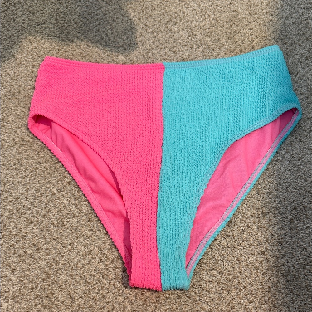 Pink Lily Pink and Blue Swim Bottoms